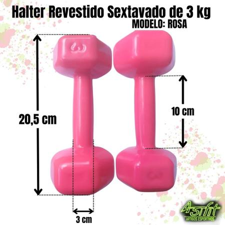 Imagem de kit halteres emborrachado pesos halter 3 kg tornozeleira de peso 2 kg caneleira peso