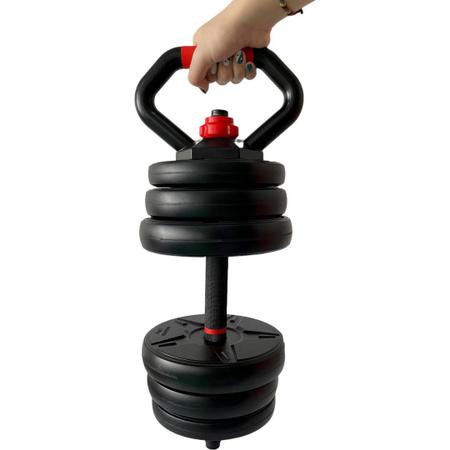 Imagem de Kit Halteres Musculação Kettlebell 6 Em 1 Peso 20Kg Academia