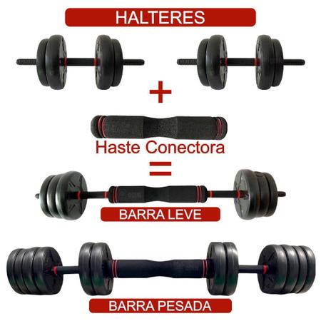 Imagem de Kit Halteres Musculação Kettlebell 6 Em 1 Peso 20Kg Academia