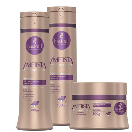 Imagem de Kit Haskell Ametista Shampoo Condicionador Máscara 250g