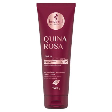 Imagem de Kit Haskell Quina Rosa Shampoo Cond Masc Leave E Serum 300ml