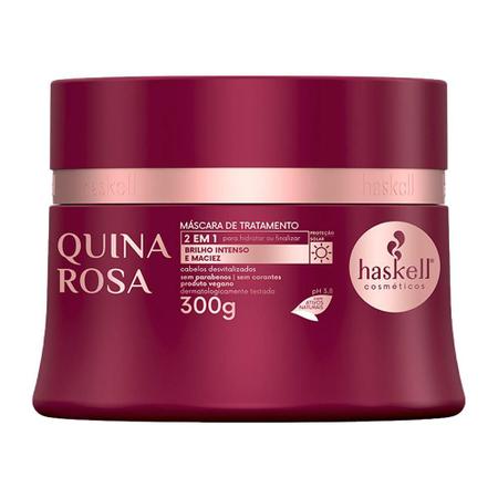 Imagem de Kit Haskell Quina Rosa Shampoo Cond Masc Leave E Serum 300ml