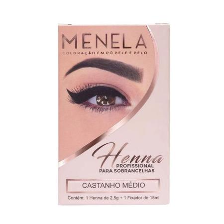 Kit henna sobrancelha menela 15ml castanho médio Imagem de Kit henna sobrancelha menela 15ml castanho médio