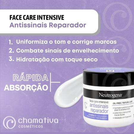 Imagem de Kit Hidratante Face Care Intensive Antissinais FPS 22 com Vitamina C + Antissinais Reparador Noturno com D-Pantenol Neutrogena