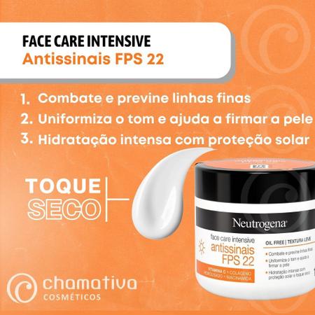 Imagem de Kit Hidratante Facial Face Care Intensive Matte 3 em 1 Efeito Primer + Intensive Antissinais FPS 22 Neutrogena