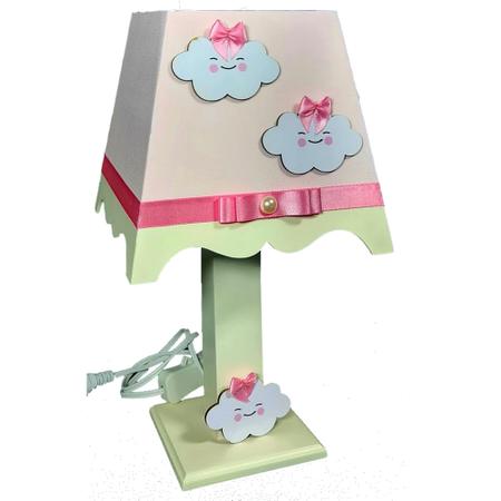 Imagem de Kit Higiene bebê Mdf menina 7 pçs - CHUVA DE AMOR Creme e Rosa