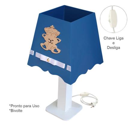 Imagem de kit Higiene bebê Menino com 08 peças Azul com apliques de Urso Príncipe 