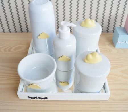 Imagem de Kit Higiene Bebe Porcelana Gel Algodao Cotonete Termica K042
