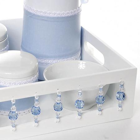 Imagem de Kit Higiene Com Porcelanas E Capa Pedra Azul Quarto Bebê Menino