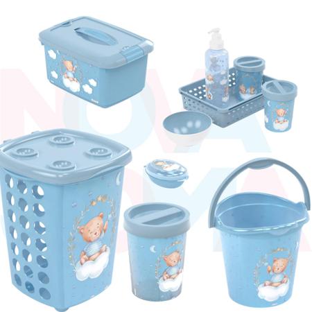 kit higiene e acessórios p/ o quarto do bebe urso ted plasutil Imagem de kit higiene e acessórios p/ o quarto do bebe urso ted plasutil
