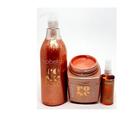 Imagem de Kit Hobety Rose Gold Shampoo 750Ml Mascara 750Gr Serum 60Ml