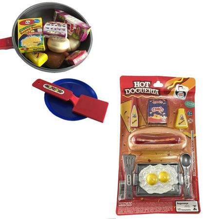 Imagem de Kit Hot Dogueria + Brinquedo Frigideira Gourmet De Plástico 18 Peças