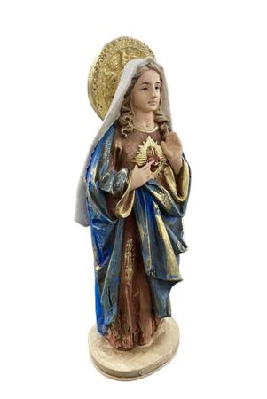 Imagem de Kit Imagem Sagrado Coração De Jesus E Maria 22 Cm Estátua Barroca