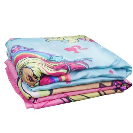 Kit Infantil Barbie Edredom + Jogo Cama + Almofada + Boneca