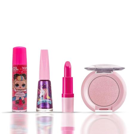 Mala Kit Maquiagem Infantil Barbie Batom Sombra Esmalte