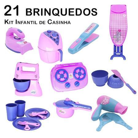 Imagem de Kit Infantil Casinha Ferro Tábua Forma Secador Chapinha 21P