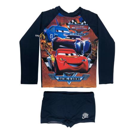 Camisa proteção UV + Sunga Carros