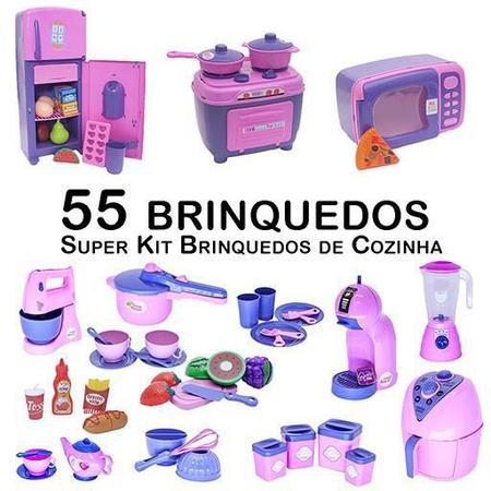 Kit Infantil Comida Geladeira Fogão Microondas Panela 55P - Altimar Imagem de Kit Infantil Comida Geladeira Fogão Microondas Panela 55P