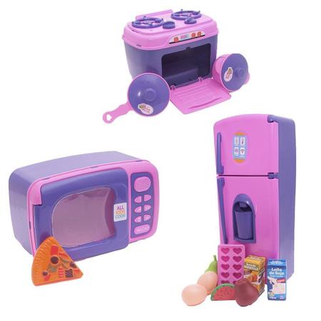 Kit Infantil Comida Geladeira Fogão Microondas Panela 55P - Altimar Imagem de Kit Infantil Comida Geladeira Fogão Microondas Panela 55P