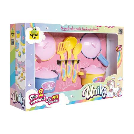 Imagem de Kit Infantil Menina Panelinhas Unicornio 7 Peças Samba Toys