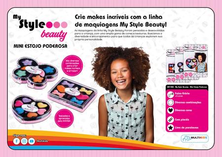 Imagem de Kit Infantil Mini Paleta de Maquiagem Sombra, Blush Brinquedo Criança Didática Rosa Infantil c/ 6 Cores Multikids BR1328