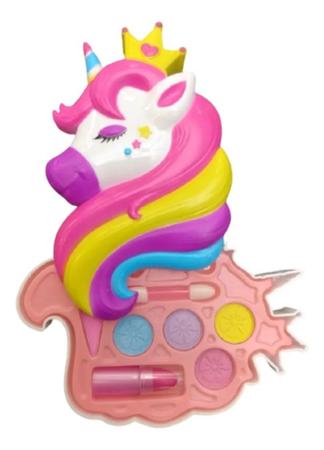 Kit Maquiagem Infantil Completo Com Bolsa Unicornio
