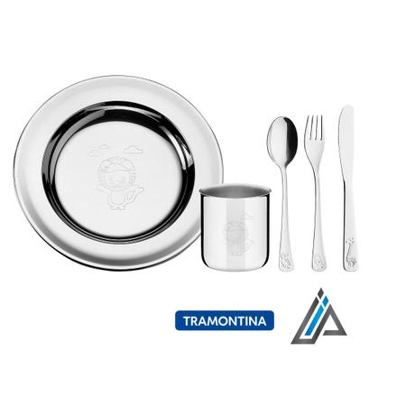 Imagem de Kit Infantil Para Refeição Tramontina de Aço Inox 5 peças