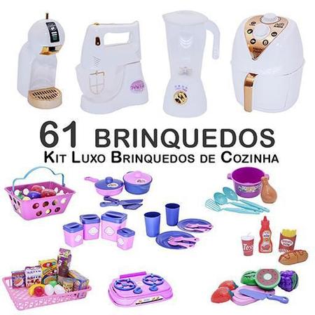 Imagem de Kit Infantil Prato Copo Potes Mercado Cafeteira Panela 61P