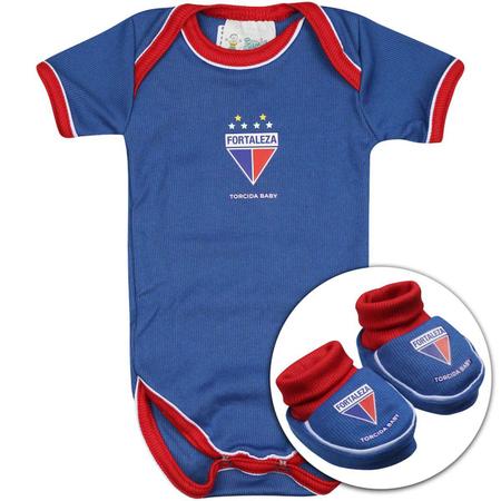 Imagem de Kit Infantil Torcida Baby Fortaleza Curto Body + Pantufa