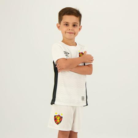 Kit de Uniforme de Futebol Infantil do Sport Club do Recife I 21 com Camisa  e Calção Umbro em Promoção