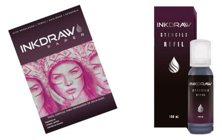Imagem de Kit Inkdraw Stencil Decalque Tatuagem 100 Ml + Inkdraw Paper