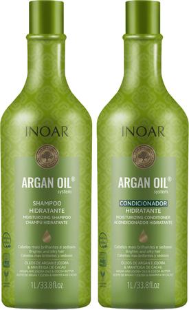 Imagem de Kit Inoar Argan Oil Shampoo de Hidratação e Bálsamo Condicionador 1 litro (cada)