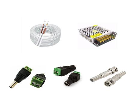 Kit instalação 4 cameras cftv cabo , fonte e conectores - NEW LINE Imagem de Kit instalação 4 cameras cftv cabo , fonte e conectores