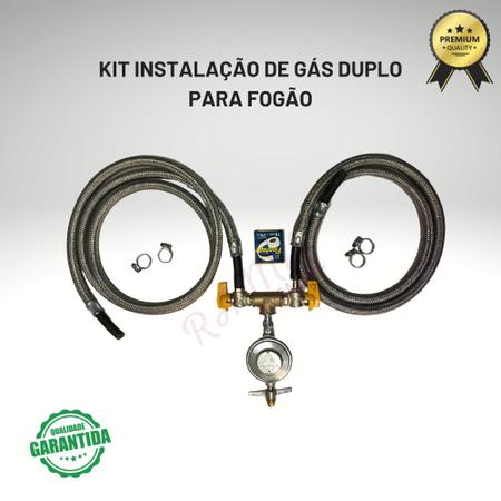 Imagem de Kit Instalação Aliança Gás Duplo Fogão Forno Cooktop 1,20m