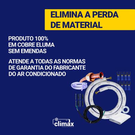 Imagem de Kit instalação Completo Para Ar Condicionado 22000 18000 btus carrier Tubulação 1/4 x 5/8 3 Metros