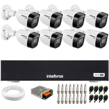 Imagem de Kit Intelbras 8 Cam Vhd 1130b Ir 30m Dvr 8ch Mhdx 1008 S/Hd