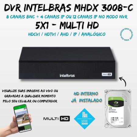 Imagem de Kit Intelbras 8 Cameras Full Color 1220b Dvr Mhdx 3008-C c/hd 1tb