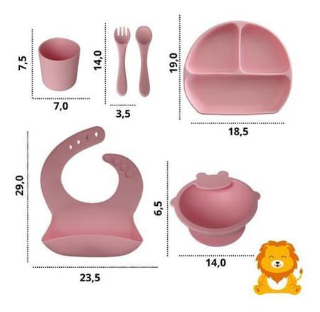 Kit Introdução Alimentar Silicone 6 Pçs Bpa Free - Verde - Fucsia Imports Imagem de Kit Introdução Alimentar Silicone 6 Pçs Bpa Free - Verde