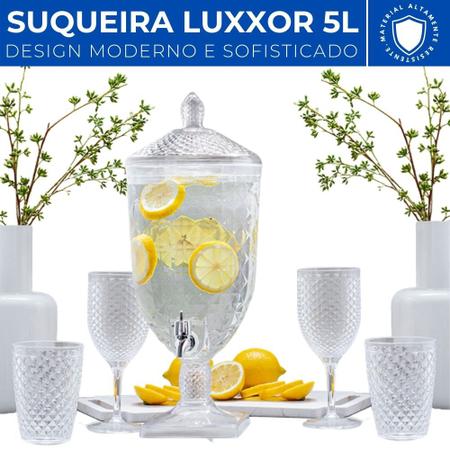 Imagem de Kit Jarra De Acrílico 2,5L + Suqueira Com Base 5L Luxxor