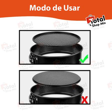 JOGO 3 FORMA BOLO TORTA ASSADEIRA PRETA COM FUNDO REMOVIVEL ANTIADERENTE  KIT PROFISSIONAL