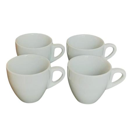 Imagem de Kit Jogo 4 Xicaras Café/Chá Cônicas 200ml - Porcelana Branca