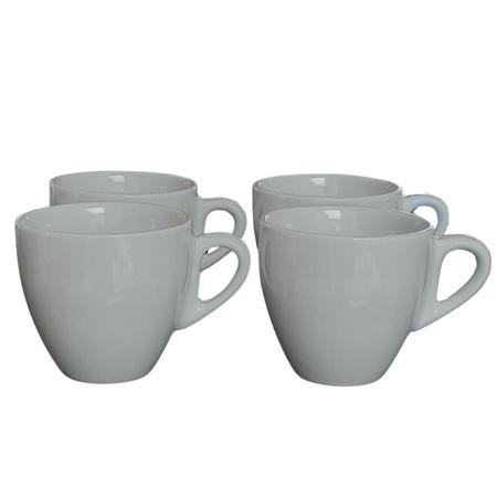 Imagem de Kit Jogo 4 Xicaras Café/Chá Cônicas 200ml - Porcelana Branca