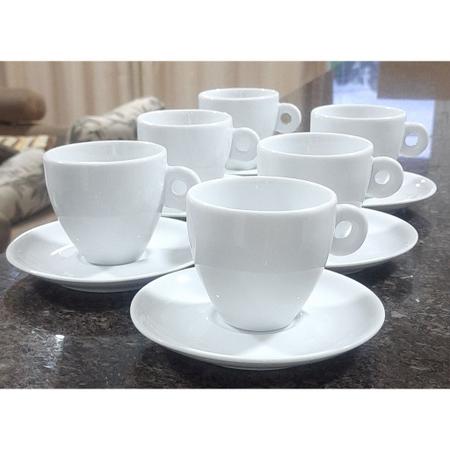 Jogo 6 Xicaras Cafe Coquinho 70ml Porcelana Branca Bonitas com o Melhor  Preço é no Zoom