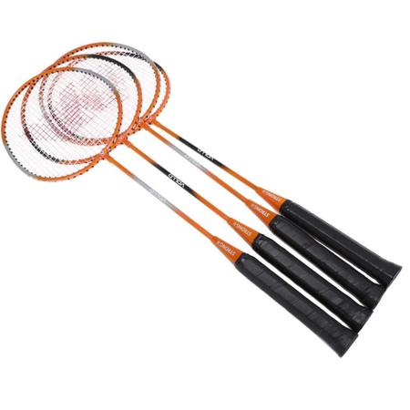 Imagem de Kit Jogo Badminton com 4 Raquetes, 3 Petecas, Rede e Suporte  Vollo Sports 