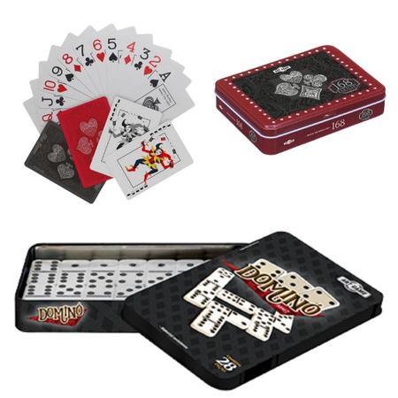 Kit Jogo de salão 1 Jogo de domino profissional 28 peças e 2