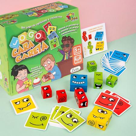 Monta Cara Jogo Divertido Educativo Em Blocos De Expressões - LALA BRINK