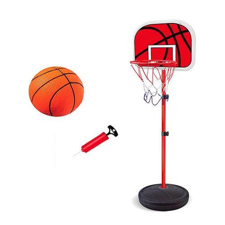 Kit Jogo De Basquete Infantil Cesta Com Bola Bomba E Suporte