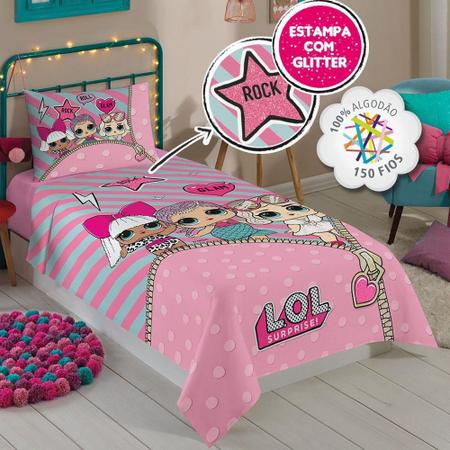 Imagem de Kit Jogo de Cama e Manta Fleece Infantil LOL Surprise Lepper