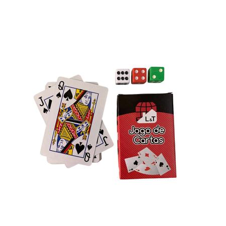 Kit Jogo de Cartas Baralho truco poker Papel + 3 dados lt 20028 em Promoção  na Americanas