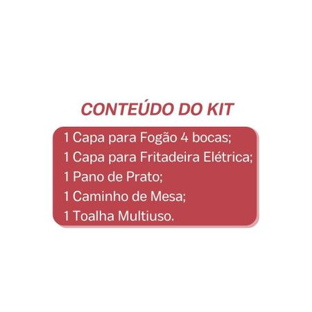 Kit capas de cozinha com 5 peças